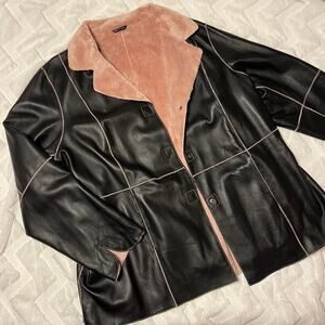 Black genuine leather Venezia jacket